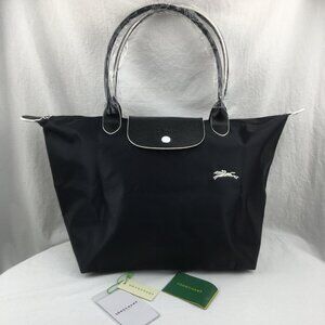 NWT Longchamp Le Pliage Original Large Shoulder Nylon Bag Tote IN NEW BLACK